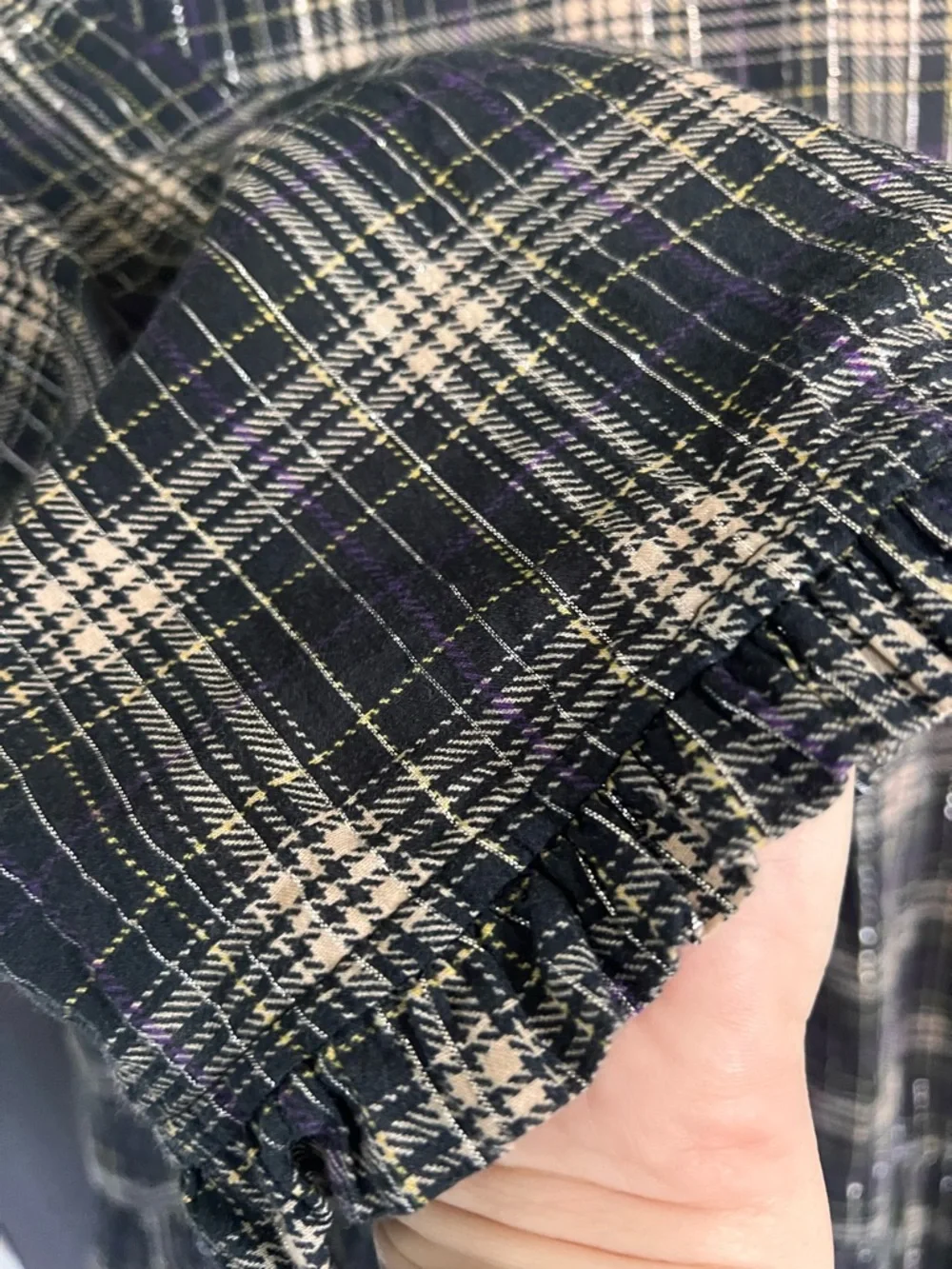 Anthropologie Dhruv Kapoor Ariana Plaid Ruffled Mini Dress size Small